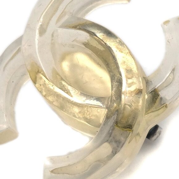 Chanel CC Earrings Clip-On Clear 02P 131520 - Picture 2 of 4